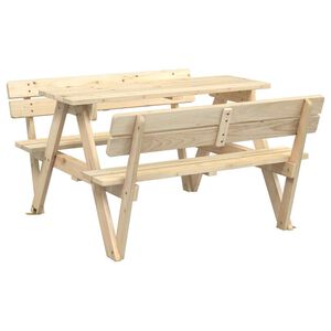 vidaXL Masă picnic pentru 4 copii, orificiu umbrelă, lemn masiv brad