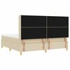 vidaXL Pat cu arcuri cu saltea cu headboard Crem 200 x 200 cm țesătură