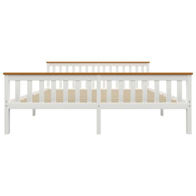 vidaXL Cadru de pat, alb, 180 x 200 cm, lemn masiv de pin