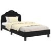 vidaXL Cadru de pat pentru copii cu spătar Negru 90 x 190 cm Catifea