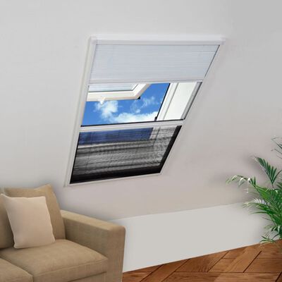 vidaXL Ecran insecte pentru ferestre, cu umbrar, aluminiu, 80x120 cm
