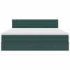 vidaXL Pat cu storage cu saltea Verde &icirc;nchis 180 x 200 cm Catifea