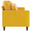 vidaXL Canapea cu 3 locuri, galben, 210 cm, catifea