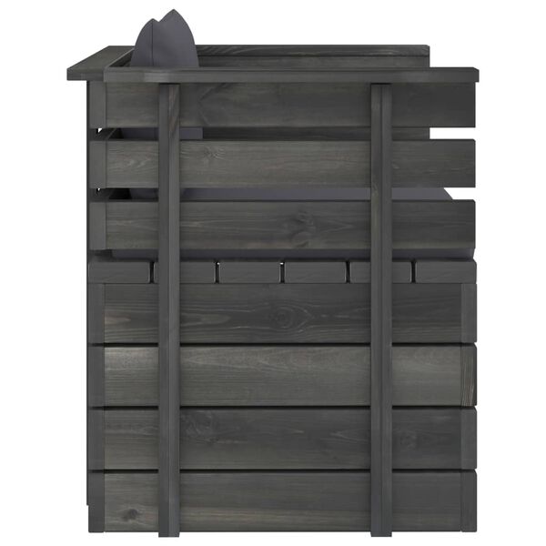 vidaXL Fotoliu de grădină cu perne, lemn de pin