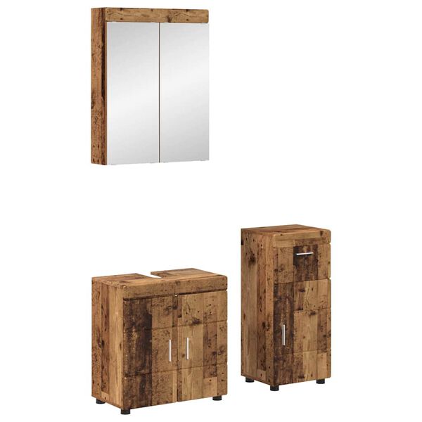 vidaXL Set de mobilier pentru baie TULUM Lemn vechi Lemn compozit