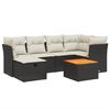 vidaXL Set canapele de grădină cu perne, 7 piese, negru, poliratan