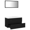 vidaXL Set mobilier de baie, negru, lemn prelucrat