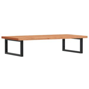 vidaXL Raft pentru lavoar montat pe perete, oțel și lemn masiv fag