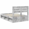 vidaXL Cadru de pat cu headboard Beton 120 x 200 cm Lemn de pin masiv