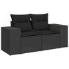 vidaXL Set mobilier de grădină cu perne, 8 piese, negru, poliratan