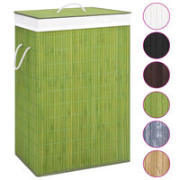 vidaXL Coș de rufe din bambus cu o secțiune, verde