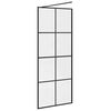 vidaXL Paravan de duș walk-in negru 80x195 cm sticlă ESG transparentă