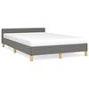 vidaXL Cadru de pat fără saltea gri &icirc;nchis 120x190 cm țesătură