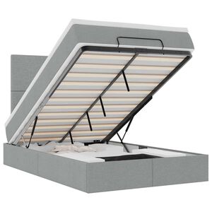 vidaXL Cadru de pat otoman cu saltea țesătură gri deschis 120x200cm