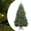 vidaXL Brad de Crăciun artificial 180 cm 300 LED-uri Alb cald Verde