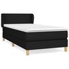 vidaXL Pat box spring cu saltea, negru, 90x190 cm, textil