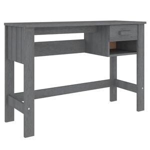 vidaXL Birou &bdquo;HAMAR&rdquo;, gri &icirc;nchis, 110x40x75 cm, lemn masiv de pin
