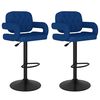 vidaXL Scaune de bar, 2 buc., albastru, material textil