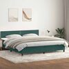 vidaXL Pat box spring cu saltea, verde &icirc;nchis, 180x220 cm, catifea