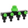 vidaXL Adaptor pentru robinet 4 căi verde/negru 19,5x6x11 cm ABS și PP
