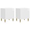 vidaXL Dulap de noapte 2 pcs Alb foarte lucios 43 x 34,5 x 50 cm