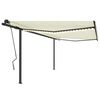 vidaXL Copertină retractabilă manual, cu LED, crem, 4x3,5 m