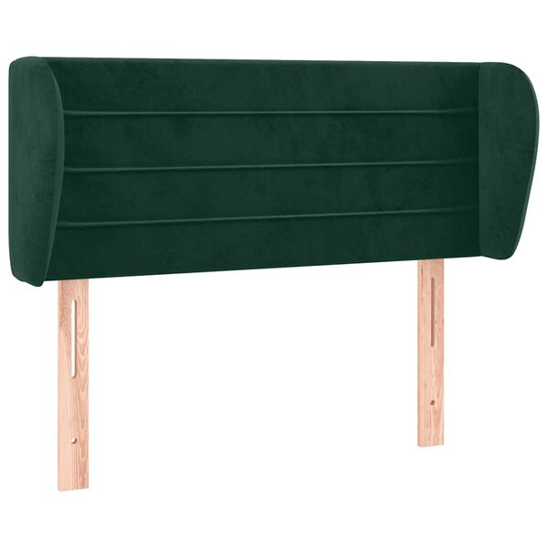 vidaXL Tăblie de pat cu aripioare verde &icirc;nchis 83x23x78/88 cm catifea