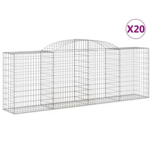 vidaXL Coșuri gabion arcuite 20 buc, 300x50x100/120cm, fier galvanizat