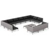 vidaXL Set mobilier de grădină cu perne,14 piese,gri &icirc;nchis, poliratan