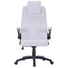 vidaXL Scaun pivotant, alb, piele ecologică, reglabil