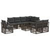 vidaXL Set de canapele pentru grădină Reglabil 9 pcs Gri poliratan