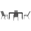 vidaXL Set de masă pentru grădină 5 pcs Gri Textilene și oțel