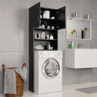 vidaXL Dulap mașina de spălat, negru, 64 x 25,5 x 190 cm, PAL
