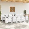 vidaXL Set de masă pentru grădină 11 pcs Alb Polyrattan și aluminiu