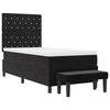 vidaXL Pat cu arcuri cu saltea cu headboard Negru 100 x 200 cm Catifea