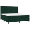 vidaXL Pat box spring cu saltea, verde &icirc;nchis, 160x200 cm, catifea