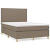 vidaXL Pat continental cu saltea gri taupe 140x200 cm material textil