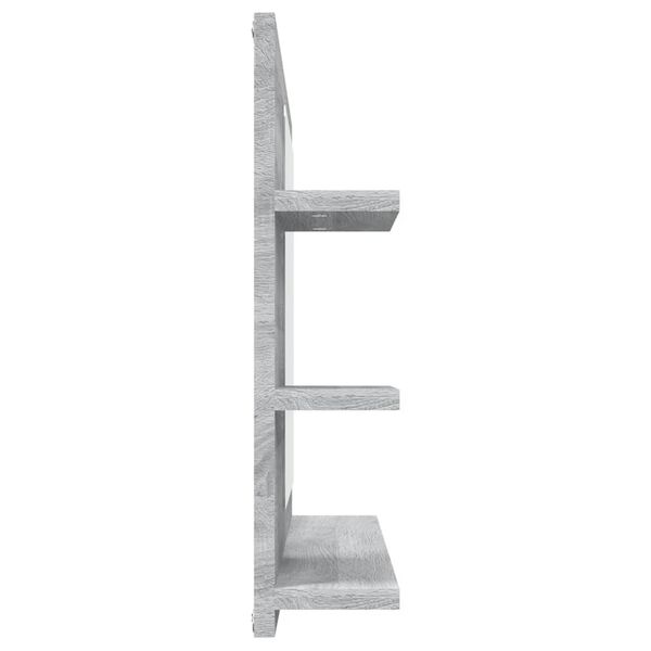 vidaXL Oglindă de baie, gri sonoma, 60x10,5x45 cm, lemn compozit