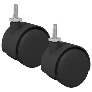 vidaXL Roată 2 pcs Negru și argintiu 37,8 x 40 mm Fier și PP