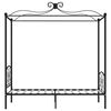 vidaXL Cadru de pat cu baldachin, negru, 100 x 200 cm, metal