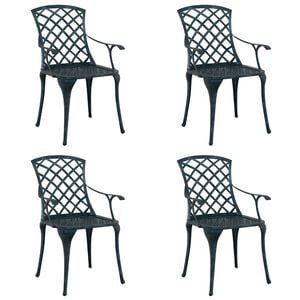 vidaXL Scaun pentru Grădină 4 pcs Verde 61 x 60,5 x 93cm Aluminiu