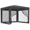 vidaXL Cort de petrecere cu 4 pereți din plasă, antracit, 3x3 m, HDPE