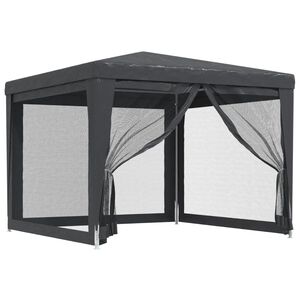 vidaXL Cort de petrecere cu 4 pereți din plasă, antracit, 3x3 m, HDPE