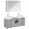 vidaXL Set dulap baie 4 pcs Sonoma gri Lemn prelucrat