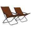 vidaXL Scaune pliante 2 buc. Material textil maro