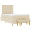 vidaXL Pat cu arcuri cu saltea cu headboard Crem 120 x 190 cm țesătură