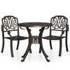vidaXL Set mobilier bistro, 3 piese, bronz, aluminiu turnat