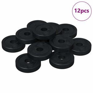 vidaXL potrivit pentru șaibe plate 12 pcs Negru &empty;15 x 3 mm