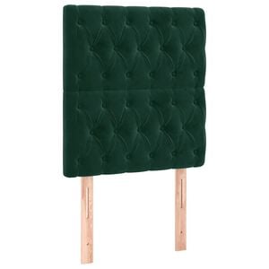 vidaXL Tăblie de pat verde &icirc;nchis 80x7x118/128 cm catifea