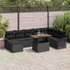 vidaXL Set de canapele pentru grădină 9 pcs Negru Rattan poli